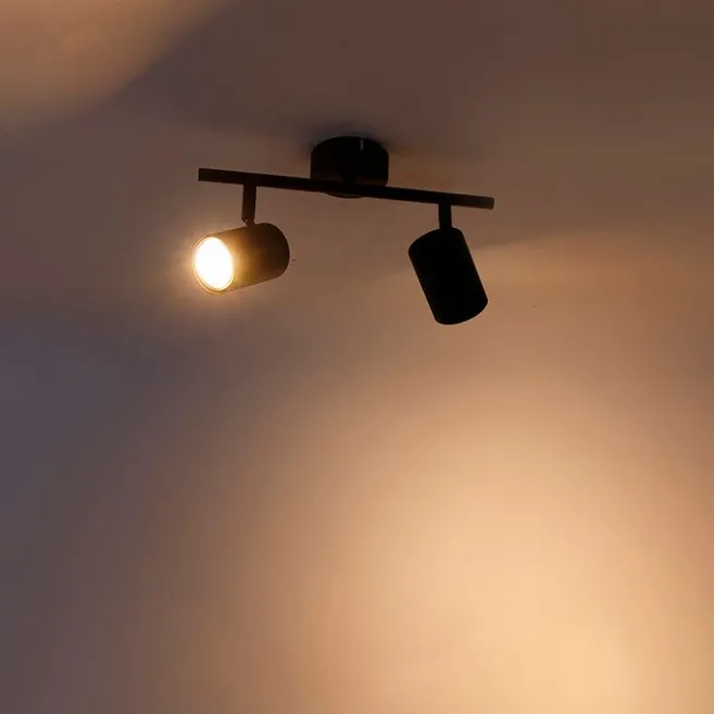 QAZQA Smart Spot schwarz kippbar inkl. 2 WiFi GU10 - Jeana 2