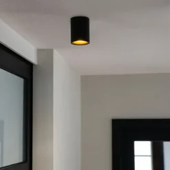 QAZQA Smart Spot schwarz mit Gold inkl. GU10 WiFi Lichtquelle - Ronda