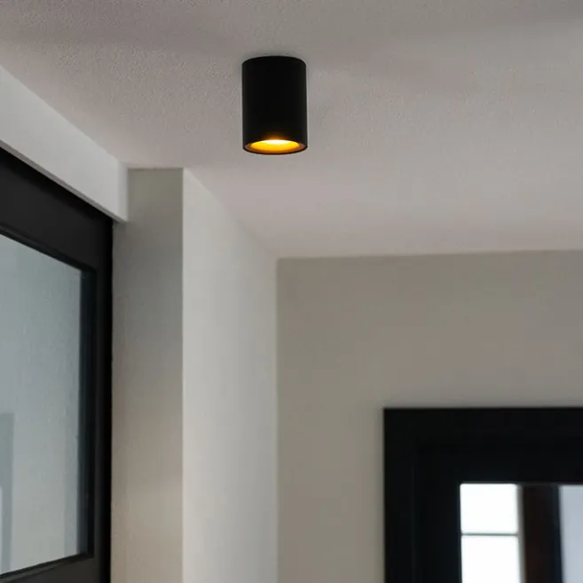 QAZQA Smart Spot schwarz mit Gold inkl. GU10 WiFi Lichtquelle - Ronda