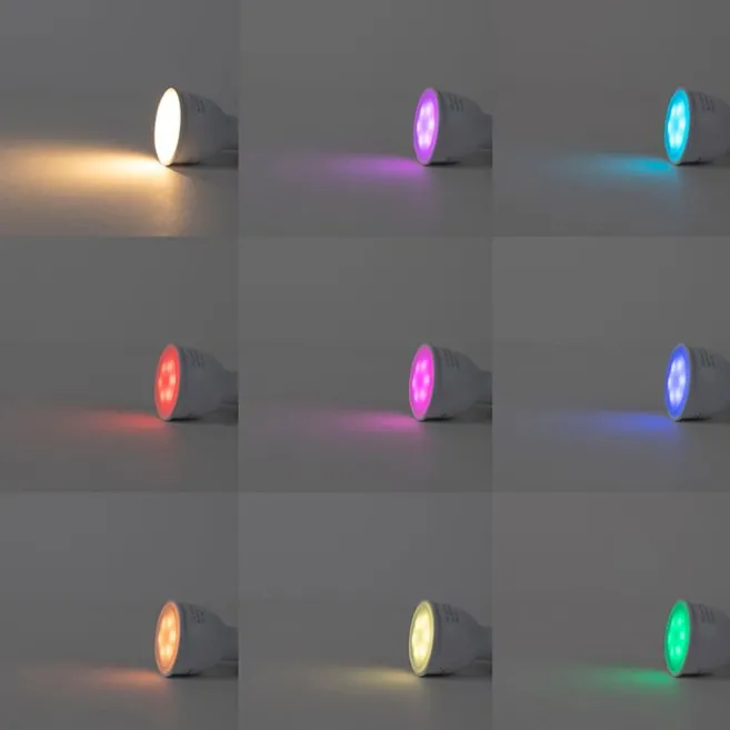 QAZQA Smart Spot schwarz mit Gold inkl. GU10 WiFi Lichtquelle - Ronda