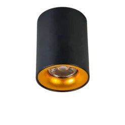 QAZQA Smart Spot schwarz mit Gold inkl. GU10 WiFi Lichtquelle - Ronda