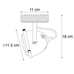 QAZQA Smart Spot Stahl mit Holz inkl. WiFi GU10 verstellbar - Emado