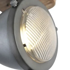 QAZQA Smart Spot Stahl mit Holz inkl. WiFi GU10 verstellbar - Emado