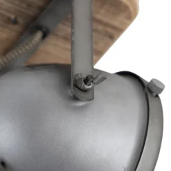 QAZQA Smart Spot Stahl mit Holz inkl. WiFi GU10 verstellbar - Emado