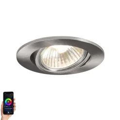 QAZQA Smart versenkbarer Spotstahl kippbar inkl. Wifi GU10 - Cisco