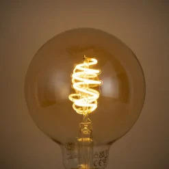 QAZQA Smarte Bogenlampe Messing mit Klarglas inkl. WiFi G95 - Arc