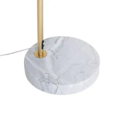 QAZQA Smarte Bogenlampe Messing mit Klarglas inkl. WiFi G95 - Arc