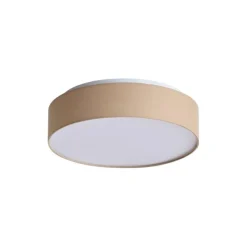 QAZQA Smarte Deckenleuchte Beige 35cm inkl. LED und Fernbedienung - Flat Drum