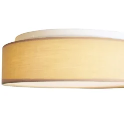 QAZQA Smarte Deckenleuchte Beige 35cm inkl. LED und Fernbedienung - Flat Drum