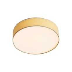 QAZQA Smarte Deckenleuchte Beige 35cm inkl. LED und Fernbedienung - Flat Drum