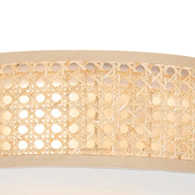 QAZQA Smarte Deckenleuchte Rattan 40 cm 3-flammig inkl. 3 Wifi P45 - Tromma