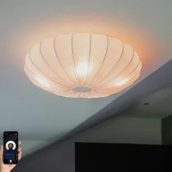 Kinder QAZQA Smarte Deckenleuchte Weiße Seide 60cm 5-flammig inkl. 5 Wifi P45 - Plu