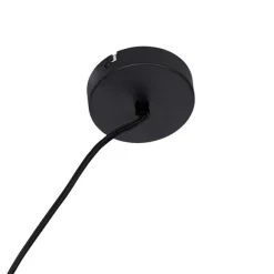 QAZQA Smarte Hängelampe schwarz mit Holz und Gestell 4-flammig inkl. Wifi A60 - Cage Rack