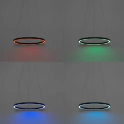 QAZQA Smarte Hängelampe schwarz 60 cm inkl. LED und RGBW - Girello