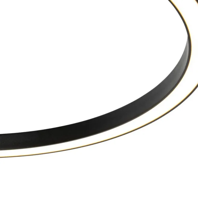 QAZQA Smarte Hängelampe schwarz 60 cm inkl. LED und RGBW - Girello