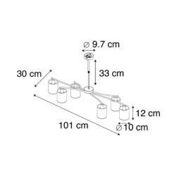 QAZQA Smarte Hängelampe schwarz verstellbar inkl. 6 Wifi B35 - Lofty