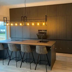 QAZQA Smarte Hängelampe schwarz mit Rack inkl. 4 WiFi A60 - Cage Rack