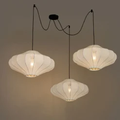 Kinder QAZQA Smarte Pendelleuchte weiß 50cm 3-flammig inkl. 3 Wifi G95 - Plu