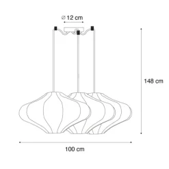 Kinder QAZQA Smarte Pendelleuchte weiß 50cm 3-flammig inkl. 3 Wifi G95 - Plu