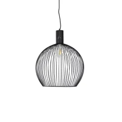 QAZQA Smarte runde Hängelampe schwarz 50 cm inkl. Wifi G95 - Dos