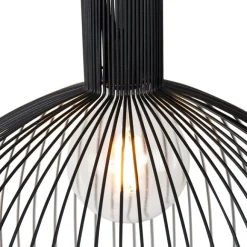 QAZQA Smarte runde Hängelampe schwarz 50 cm inkl. Wifi G95 - Dos