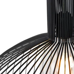 QAZQA Smarte runde Hängelampe schwarz 50 cm inkl. Wifi G95 - Dos