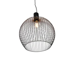 QAZQA Smarte runde Hängelampe schwarz 50 cm inkl. Wifi G95 - Dos