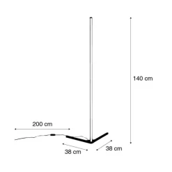 Calex Smarte Stehleuchte inkl. LED RGB und dimmbar in Kelvin - Saar