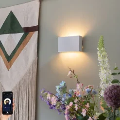 QAZQA Smarte Wandleuchte weiß 24 cm inkl. 2 WiFi G9 - Otan