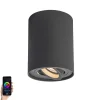 QAZQA Smarter Aufbauspot dunkelgrau kippbar inkl. Wifi GU10 - Rondoo up