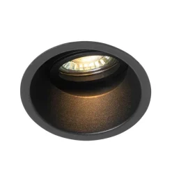 QAZQA Smarter Einbaustrahler schwarz verstellbar inkl. WLAN GU10 - Legierung