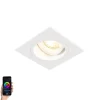 QAZQA Smarter Einbaustrahler weiss quadratisch inkl. WiFi GU10 - Chuck
