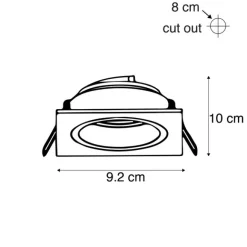 QAZQA Smarter Einbaustrahler weiss quadratisch inkl. WiFi GU10 - Chuck