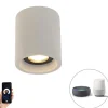 QAZQA Smarter runder Deckenspot Beton inkl. Wifi GU10 - Deep