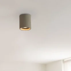 QAZQA Smarter runder Deckenspot Beton inkl. Wifi GU10 - Deep