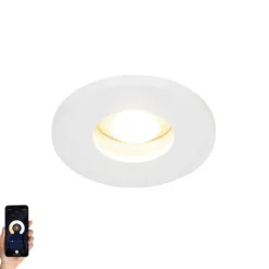 QAZQA Smartes Badezimmer Einbau-Strahler Weiß Inkl. Wifi GU10 - Shed