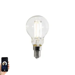 LUUMR Smartes E14 LED-Leuchtmittel P45 Klar 4,2W 470lm 2700-6500K