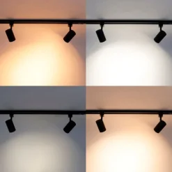 QAZQA Smartes Schienensystem schwarz 1-phasig inkl. 5 Wifi GU10 - Iconic Suplux