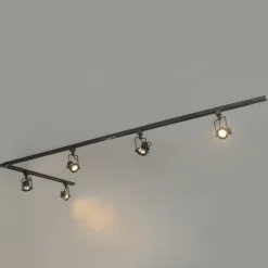 QAZQA Smartes Schienensystem schwarz 1-phasig inkl. 5 Wifi GU10 - Iconic Suplux