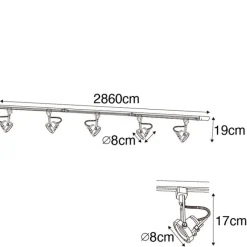 QAZQA Smartes Schienensystem schwarz 1-phasig inkl. 5 Wifi GU10 - Iconic Suplux