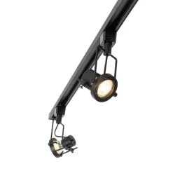 QAZQA Smartes Schienensystem schwarz 1-phasig inkl. 5 Wifi GU10 - Iconic Suplux