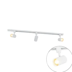 QAZQA Smartes Schienensystem weiß 1-phasig 3-flammig inkl. Wifi GU10 - Iconic Jeana