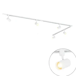 QAZQA Smartes Schienensystem weiß 1-phasig 5-flammig inkl. Wifi GU10 - Iconic Jeana