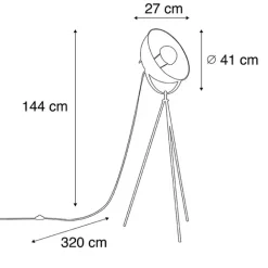 QAZQA Smartes Stehlampen-Stativ schwarz inkl. Wifi A60 - Magna 40 Eglip