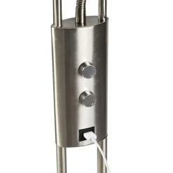 QAZQA Stahl Stehlampe mit Lesearm inkl. LED und USB-Anschluss - Sevilla