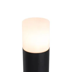 QAZQA Stehende Außenleuchte schwarz mit Opalschirm 70 cm - Odense