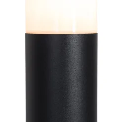 QAZQA Stehende Außenleuchte schwarz mit Opalschirm 70 cm - Odense