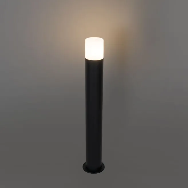 QAZQA Stehende Außenleuchte schwarz mit Opalschirm 70 cm - Odense