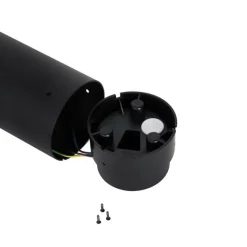 QAZQA Stehende Außenleuchte schwarz mit Opalglas 80 cm IP44 - Huma