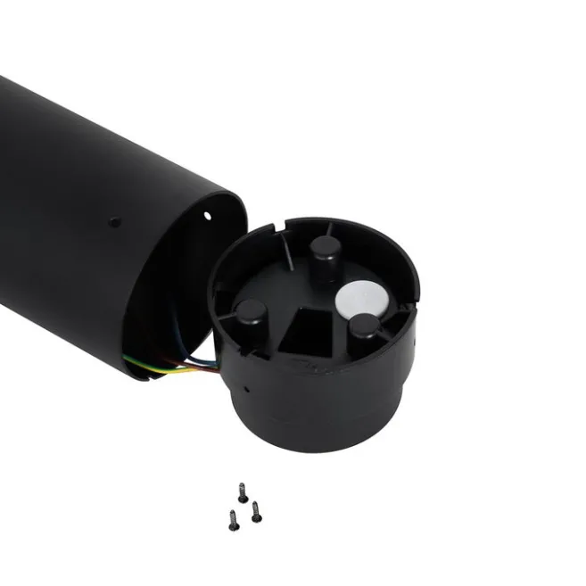 QAZQA Stehende Außenleuchte schwarz mit Opalglas 80 cm IP44 - Huma